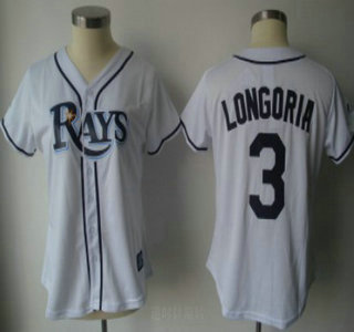 Tampa Bay Rays #3 Longoria White Womens Jersey