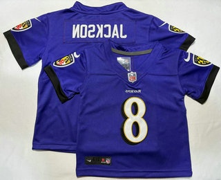 Toddler Baltimore Ravens #8 Lamar Jackson Limited Purple Vapor Jersey
