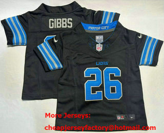 Toddler Detroit Lions #26 Jahmyr Gibbs Limited Black FUSE Vapor Jersey