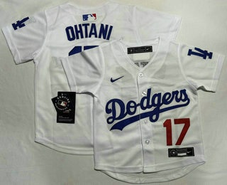 Toddler Los Angeles Dodgers #17 Shohei Ohtani White Limited Jersey