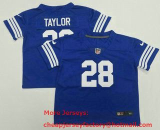 Toddlers Indianapolis Colts #28 Jonathan Taylor Blue 2022 Vapor Untouchable Stitched NFL Nike Limited Jersey