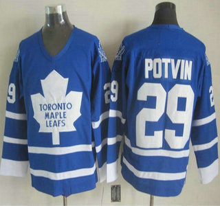 Toronto Maple Leafs #29 Felix Potvin Blue Throwback CCM Jersey