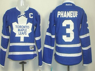 Toronto Maple Leafs 3 Dion Phaneuf Blue Womens Jersey