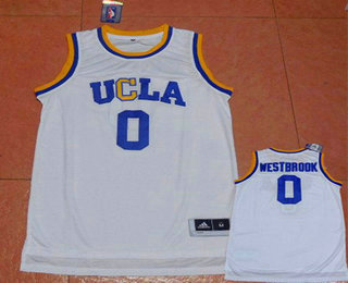 UCLA Bruins #0 Russell Westbrook White College Basketball Jersey