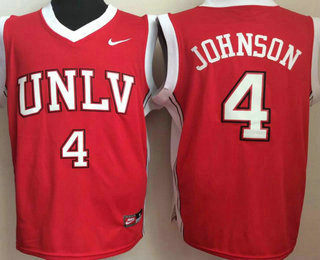 Unlv Rebels #4 Larry Johnson Red College Basketball Jersey