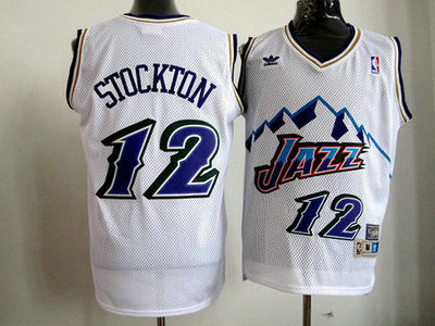 Utah Jazz 12 John Stockton Soul Revolution 30 Swingman 2013 White Jersey
