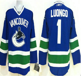 Vancouver Canucks #1 Roberto Luongo Blue Jersey