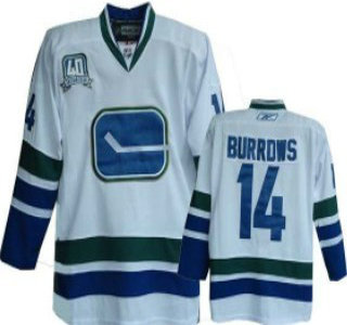 Vancouver Canucks #14 BURROWS White Third Jersey