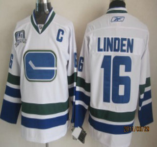 Vancouver Canucks #16 LINDEN White Third Jersey