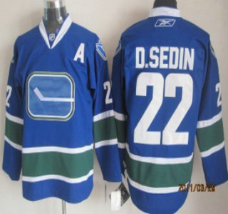 Vancouver Canucks #22 D.SEDIN Blue Third Jersey