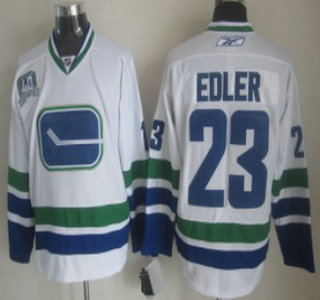 Vancouver Canucks #23 Edler White Third Jersey