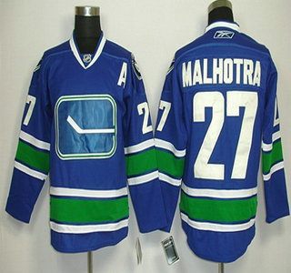 Vancouver Canucks #27 Malhotra Blue 3RD Jersey