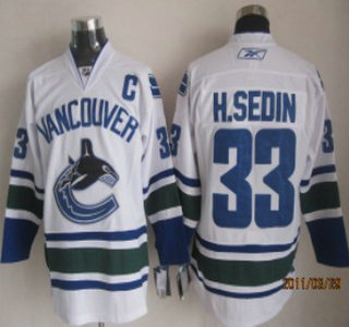 Vancouver Canucks #33 H.SEDIN White Jersey