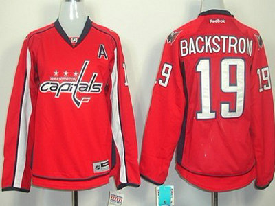 Washington Capitals 19 Nicklas Backstrom Red Womens Jersey