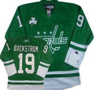 Washington Capitals #19 Nicklas Backstrom St. Patrick's Day Green Jersey