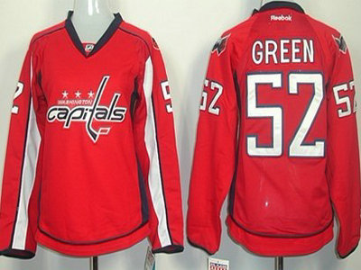 Washington Capitals 52 Mike Green Red Womens Jersey