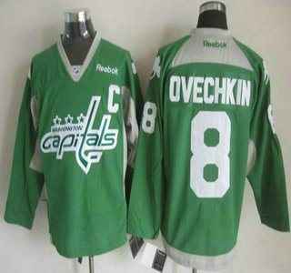 Washington Capitals #8 Alex Ovechkin 2014 Training Green Jersey