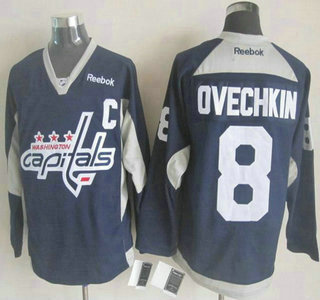 Washington Capitals #8 Alex Ovechkin 2014 Training Navy Blue Jersey