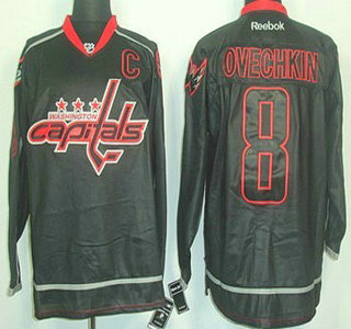 Washington Capitals #8 Alex Ovechkin Black Ice Jersey