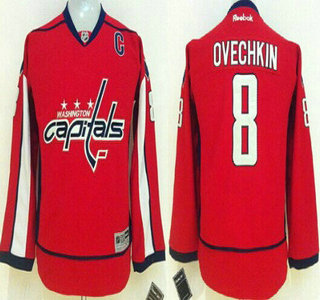 Washington Capitals #8 Alex Ovechkin Red Kids Jersey