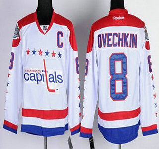 Washington Capitals #8 Alex Ovechkin White Third Jersey