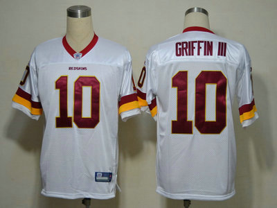 Washington Redskins 10 Robert Griffin III White Jersey