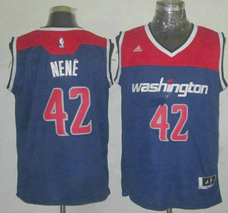 Washington Wizards #42 Nene Hilario Revolution 30 Swingman 2014 New Navy Blue Jersey