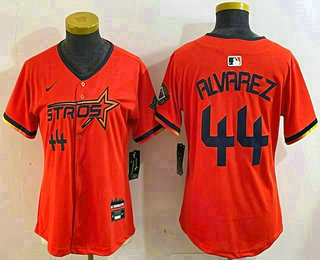 Women's  Houston Astros #44 Yordan Alvarez Orange 2025 City Connect Limited Jersey