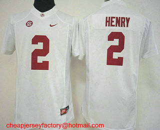 Women's Alabama Crimson Tide #2 Derrick Henry White Limited Stitched College Football Nike NCAA Jersey
