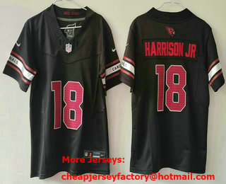 Women's Arizona Cardinals #18 Marvin Harrison Jr Limited Black FUSE Vapor Jersey