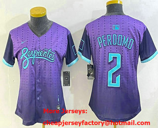 Women's Arizona Diamondbacks #2 Geraldo Perdomo Purple 2025 City Connect Limited Jersey