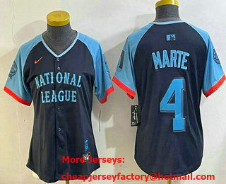Women's Arizona Diamondbacks #4 Ketel Marte Navy 2024 All Star Limited Stitched Jersey
