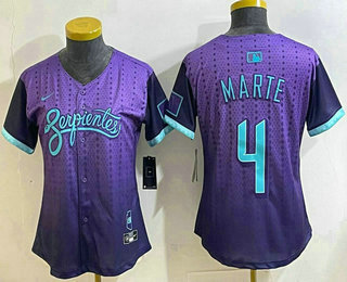Women's Arizona Diamondbacks #4 Ketel Marte Purple 2025 City Connect Limited Stitched Jersey