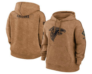 Women's Atlanta Falcons 2023 Brown Salute to Service Pullover Hoodie