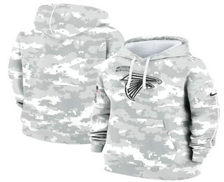 Women's Atlanta Falcons Arctic Camo 2024 Salute to Service Club Fleece Pullover Hoodie