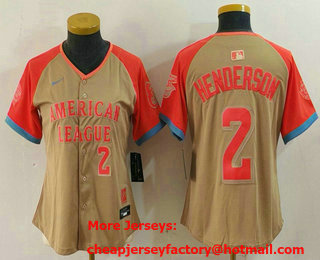Women's Baltimore Orioles #2 Gunnar Henderson Number Cream 2024 All Star Limited Stitched Jersey
