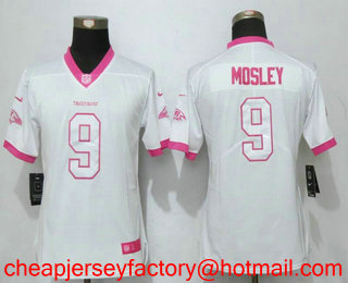 Women's Baltimore Ravens #9 Justin Tucker White Pink 2016 Color Rush Fashion NFL Nike Limited Jersey