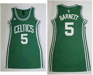 Women's Boston Celtics #5 Kevin Garnett Green Dress Jersey