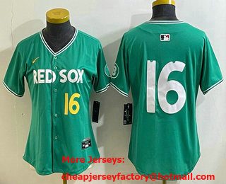 Women's Boston Red Sox #16 Jarren Duran Green 2025 City Connect Limited Jersey