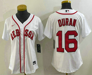 Women's Boston Red Sox #16 Jarren Duran White Stitched Jersey
