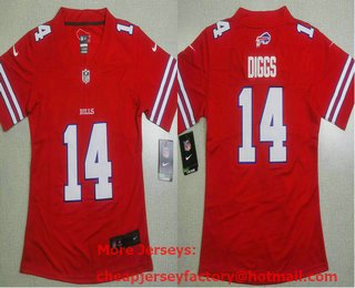 Women's Buffalo Bills #14 Stefon Diggs Red 2020 Vapor Untouchable Stitched NFL Nike Limited Jersey