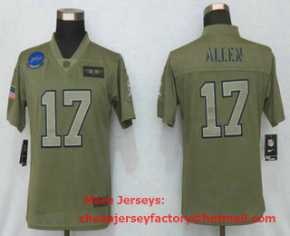 Women's Buffalo Bills #17 Josh Allen Olive Camo 2019 Salute To Service Stitched NFL Nike Limited Jersey