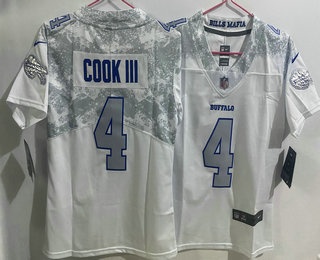 Women's Buffalo Bills #4 James Cook III Limited White Rivalries Vapor Jersey