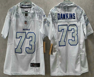 Women's Buffalo Bills #73 Dion Dawkins Limited FUSE White Rivalries Vapor Jersey