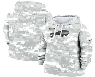 Women's Buffalo Bills Arctic Camo 2024 Salute to Service Club Fleece Pullover Hoodie