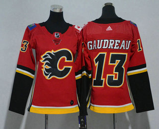 Women's Calgary Flames #13 Johnny Gaudreau Red Home 2017-2018 Hockey Stitched NHL Jersey