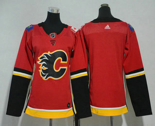 Women's Calgary Flames Blank Red Home 2017-2018 Hockey Stitched NHL Jersey