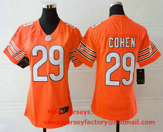 Women's Chicago Bears #29 Tarik Cohen Orange 2017 Vapor Untouchable Stitched NFL Nike Limited Jersey