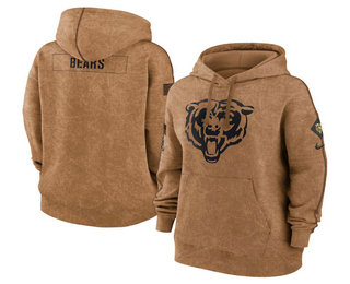 Women's Chicago Bears 2023 Brown Salute to Service Pullover Hoodie
