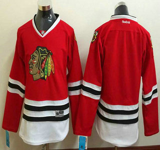 Women's Chicago Blackhawks Blank Red Jersey